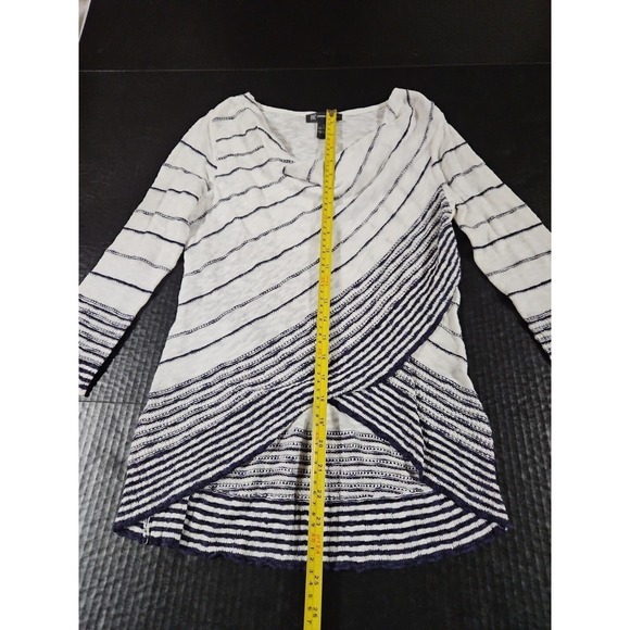 INC Textured  Knit Layered Wrap‎ Front Long Sleeve Cowl Neck Sweater- Size S - Picture 3 of 5